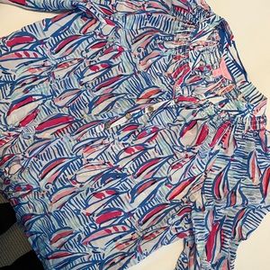 Lilly Pulitzer sailor/boats multicolored blouse